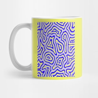 Blue Yellow Groovy Liquid Marble Swirls Mug